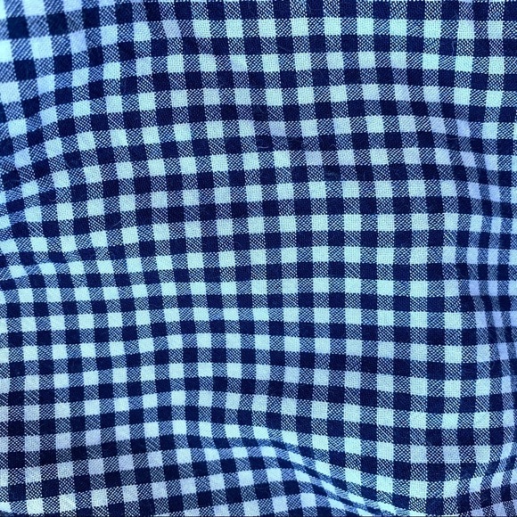 Mossimo Y2K Target Navy Blue Gingham Plaid Picnic Off the Shoulder Blouse Small - Picture 9 of 14